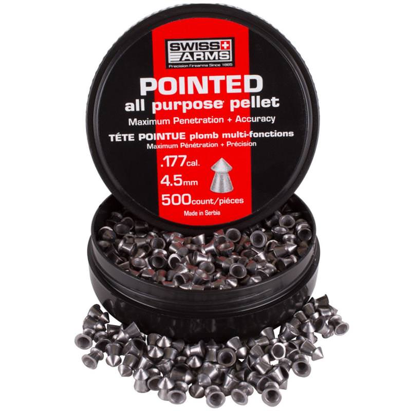 Swiss Arms Pointed All Purpose .177 Cal Pellets, 7.0 Grains 500ct - Tophatter's Army Products & Self Defense Collectible Weapons - Tophatter Daily Deals